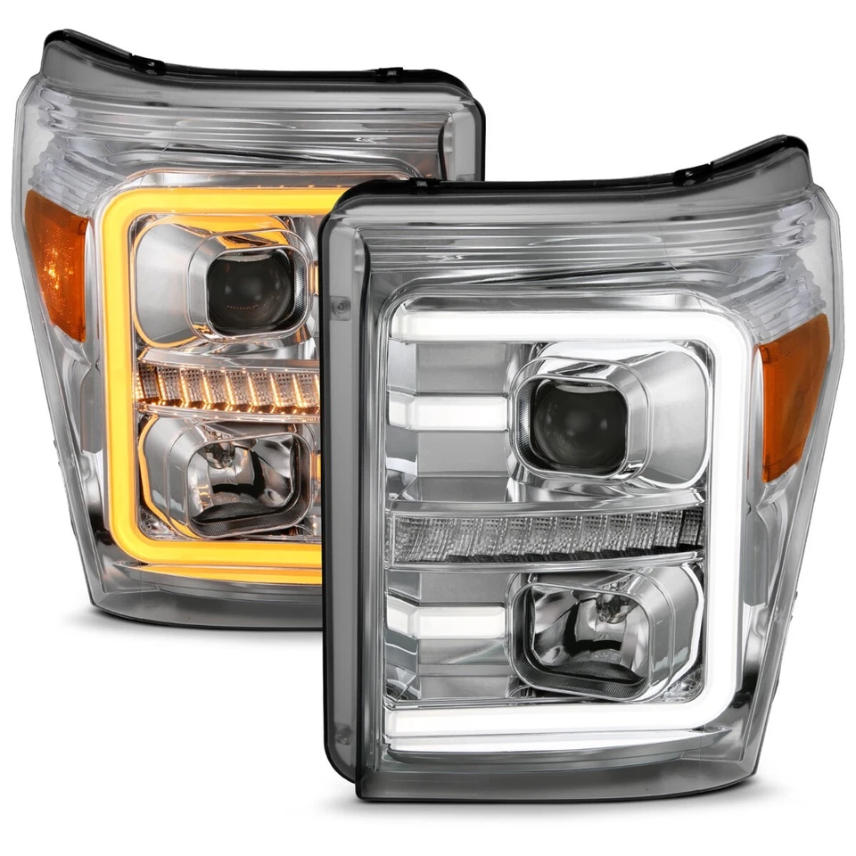 Anzo 111407 Headlight For Ford F-250 Super Duty 2011-2016 Left and Right Chrome - Изображение 2 из 4