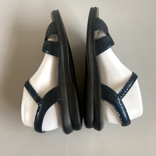 SAS Shoes Womens Sz 10 Blue Black Duo Leather Sandals Adjustable Ankle Strap - Picture 5 of 9