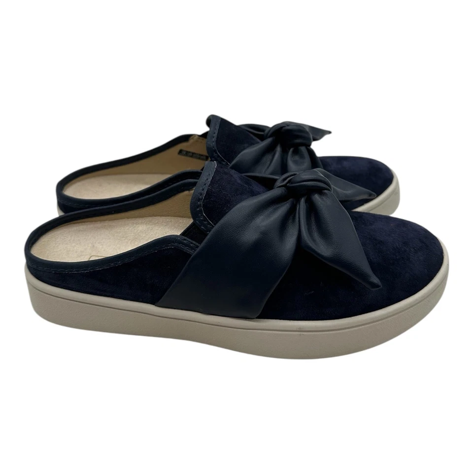 Spencerco Orthotic 巴巴多斯蝴蝶结穆勒鞋女式 7 D 码 Peacoat 海军蓝懒人鞋 — 第 2/4 张图片