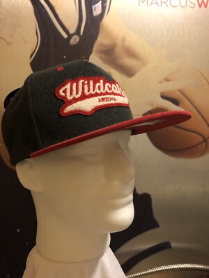 Arizona Wildcats zephyr snapback Dark Heather Gray And Red Brim Letterman Style