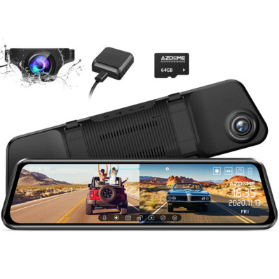 AZDOME 11.8'' 1080P Dual Dashcam Medien Streaming Rückspiegel Auto Kamera Car DVR
