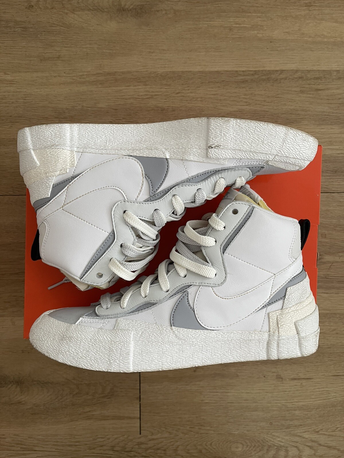 SACAI X NIKE Nike X Sacai Blazer Mid Bianco Grigio UK 8