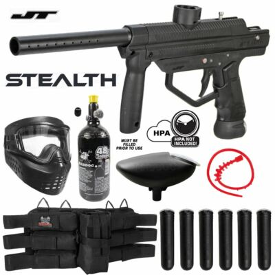 #ad Maddog JT Stealth Semi Automatic Titanium HPA Paintball Gun Starter Package $199.99