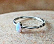 Ethiopian Opal Cocktail Ring, 925 Silver Handmade Minimalist Birthday Gift Ring