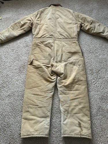 Vintage Carhartt Body Suit Mens 46 Short Quilt Insulated Coveralls Work Quilted - Picture 9 of 14