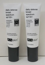 2 pk PCA SKIN Daily Defense Broad Spectrum SPF 50+ Environmental Defense 1.7 oz