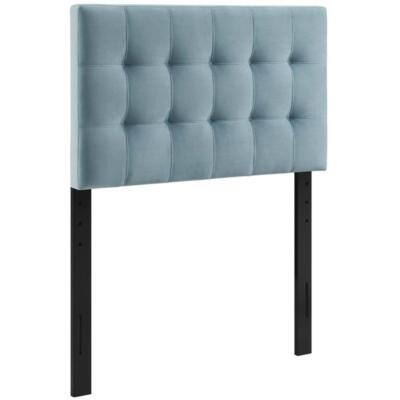 Modway Lily Biscuit Tufted Twin Performance Velvet Headboard in Light ...