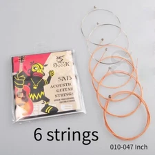 6 Strings Coated Copper Acoustic Guitar Strings Alloy Wound Stainless Steel