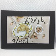 New Handmade 5x7 Matted  A Fresh Start Breakfast Free Ship 135