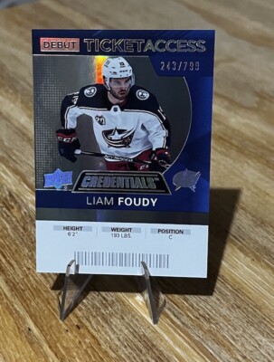 Liam Foudy /799 DEBUT TICKET ACCESS Insert Sp 2020-21 Upper Deck CREDENTIALS 