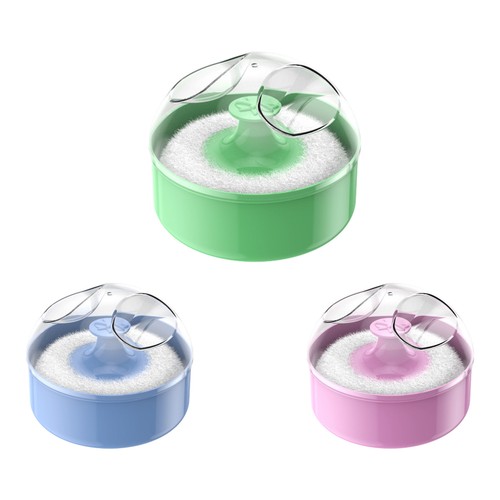 Portable Case Box With Powder Puff Baby Container Talcum Powder Box Soft Sponge