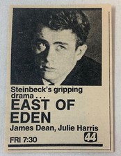 1971 small Channel 44 tv ad ~ EAST OF EDEN James Dean