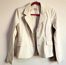 Vintage Juicy Couture Jeans Blazer - Size Medium - Cream Color - Made in USA