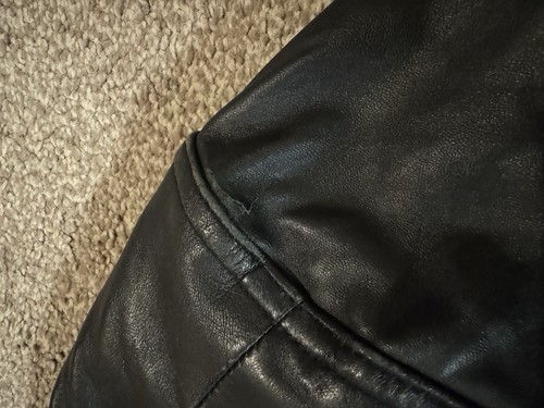Vintage C&A Canada Genuine Leather Utility Coat Jacket Size Large - Picture 10 of 10