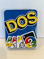 Mattel DOS Card Game from Makers of UNO Family Game Metal Case GFY52 2018