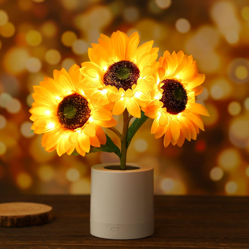 Sunflower Gifts for Women-Sunflowers Flower Lamp Night Light for Bedroom Decor,M