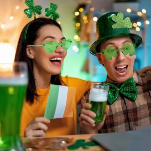 Rimless St. Patrick's Day Shamrock Sunglasses Party Costume  Irish National Day - Photo 1/12
