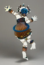 Liztech Artisan Brooch Pin '02 – Dancing w/ Hula Hoop – Handmade, Signed, VTG