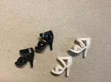 Quality dolls pair of black & white outdoor shoes made for dolls uk seller