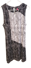Vince Camuto Geometric Shape Black & White Sleeveless Dress Size Medium Midi
