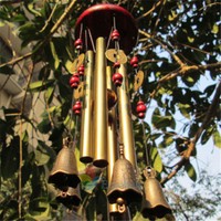 Outdoor Living Wind Chimes Yard Garden 4 Tubes 5 Bells Copper Home Birthday Gift on sale Outdoor Living Wind Chimes Yard Garden 4 Tubes 5 Bells Copper Home Birthday Gift on sale