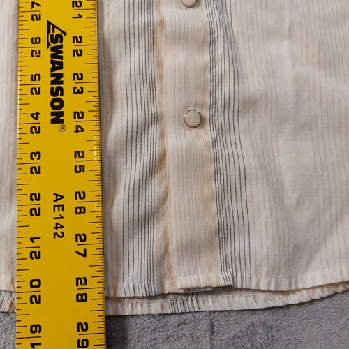 Point Zero Men’s Shirt Size Small Gothic Cowboy Pearl Snap White Shirt w/ Skulls - Picture 9 of 11