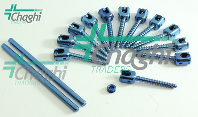 Posterior Spine System Pedicle Screw And Rod Spine 5.5 mm 14 PCs Set Chaghi Trad
