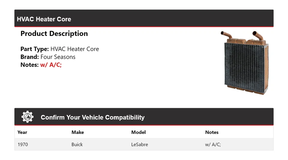 Для 1970 Buick LeSabre ОВК нагреватель сердечник 4 сезона - Изображение 2 из 4
