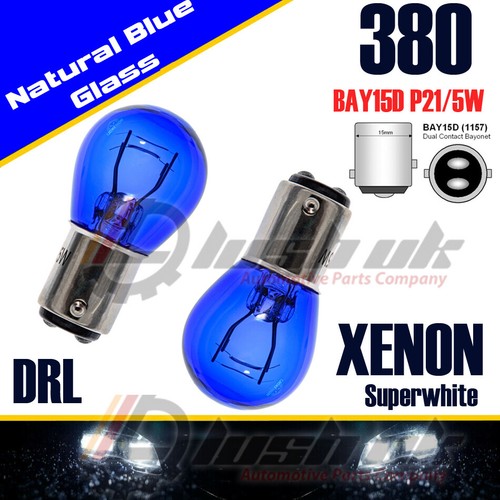1157 BAY15D 380 P21/5W Blanco Luz de circulación diurna DRL Azul Vidrio Bombillas halógenas - Imagen 4 de 6