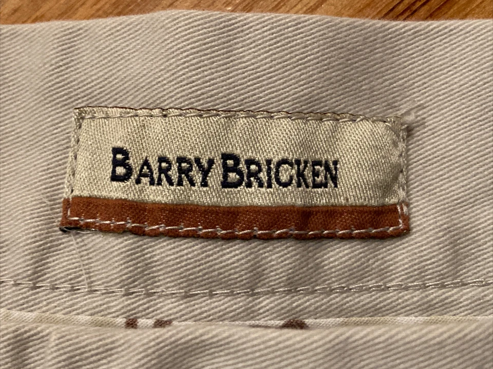 Vestido Barry Bricken Casual Bege Calça Plissada Reta Masculino Tamanho Real 34 X 30 - Imagem 2 de 4