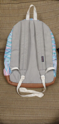 jansport backpack beach stripe Jansport Jans Port Pink Blue Backpack Unisex School Carry Bag Outdoor  Hiking