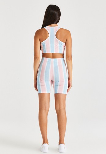 SikSilk Girls Pink / Blue Signature Stripe Bralette 15 Years - Picture 5 of 5