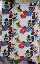 Vintage Wamsutta Big Mickey and Minnie Mouse Walt Disney Co Twin Flat Sheet m3