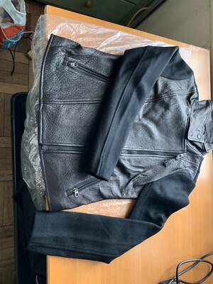 Mackage NWT Corrine' Mixed Media Leather Wool Moto Jacket size S