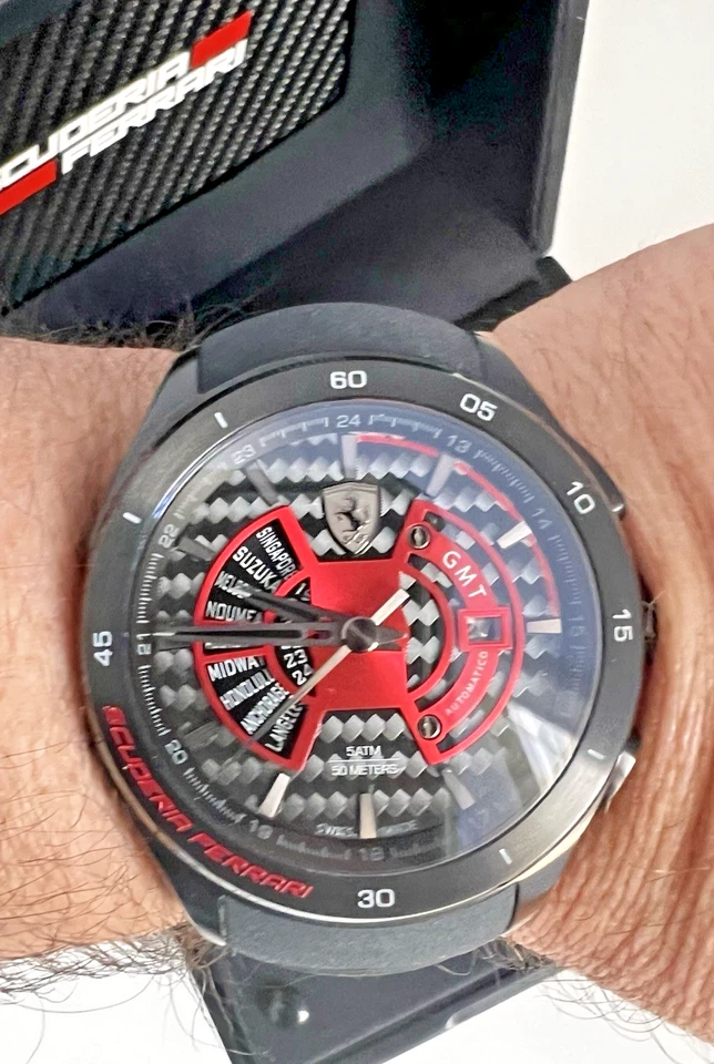 Автоматические официальные часы Scuderia Ferrari Gran Premio мирового времени ограниченный выпуск - Изображение 4 из 4