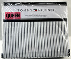 Tommy Hilfiger Queen Sheet Set White Blue Gray Stripe NEW
