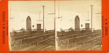SVB0626 Stereoview Buffalo NY Interior of the Riverside ME Church