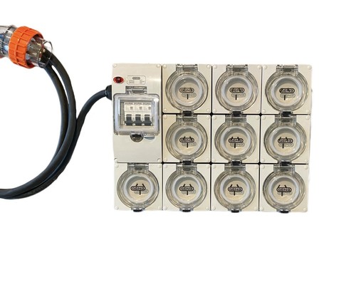 Adaptador de placa de alimentación portátil 20 Amp 3 fases 5 pines a 10 x 10A 240v salidas RCBO - Imagen 1 de 7