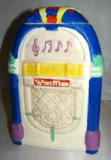 WURLITZER JUKEBOX COOKIE JAR CANISTER Treasure Craft Made in USA