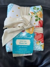 The Pioneer Woman Vintage Floral Sham Set Chic Knotted 2 Pack Standard NEW