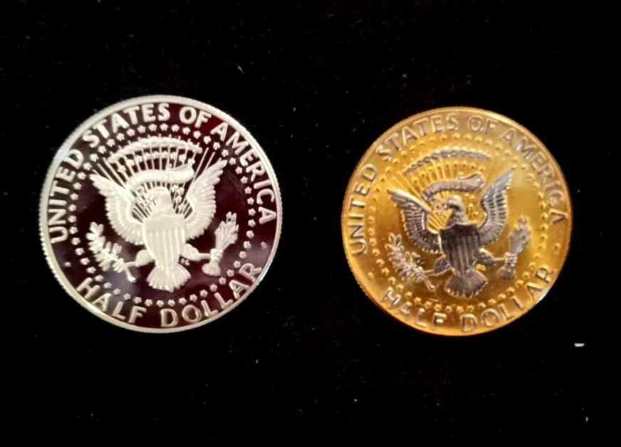 2019 .999 Silver Kennedy And 2002 Gold And Silver Plated Kennedy Half Dollars - Image 3 of 4