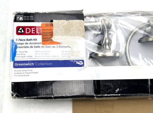 Delta Greenwich 3 Pc Bath Hardware Set w/Mounting Hardware Brushed Nickel 138283 - Picture 2 of 3