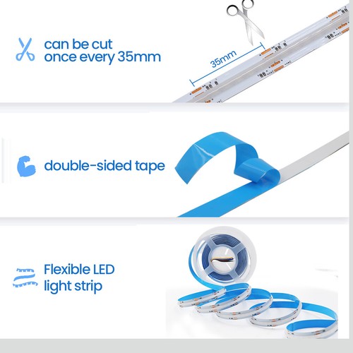 RGB RGBW RGBWW RGBCCT COB LED Strip DC 24V Flexible High Bright Dotless 5M - Picture 7 of 35