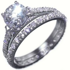 1.82CTW ROUND BRILLIANT STONES ENGAGEMENT RING SETS (2 RINGS) size 5,6,9,10