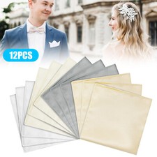 12Pcs Men Handkerchiefs Hanky Pocket Square Hankie Lot Classic for Party Meeting