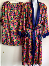 Vintage Gold Label Victoria  s Secret Two Piece Matching Floral Sleep Set, Sz M/L