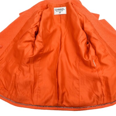 【美品】CHANEL シャネル★ジャケット★オレンジ★コットン★スパンコール34 Chanel Double Breasted Jacket Orange 165512 | eBay