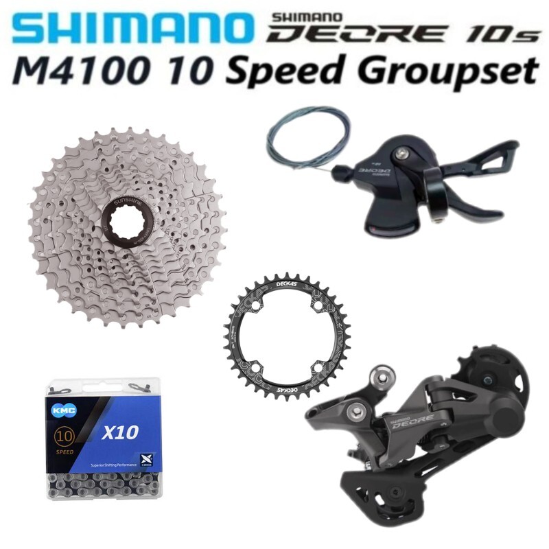 未使用 SHIMANO DEORE CS-M4100 RD-M4120-SGS SHIMANO Deore M4100 1x10 Speed RD M4120 SGS 46T KMC Chain Cassette