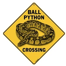 Ball Python Crossing Sign NEW 12X12 Metal Snake Reptile Royal Python