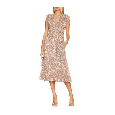 Ulla Johnson Samara Dress Size 10 in Feldspar, Neutral/metallic, NWT